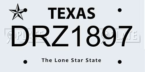 DRZ1897 Texas License Plate