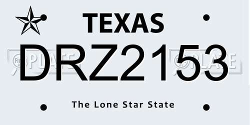 DRZ2153 Texas License Plate
