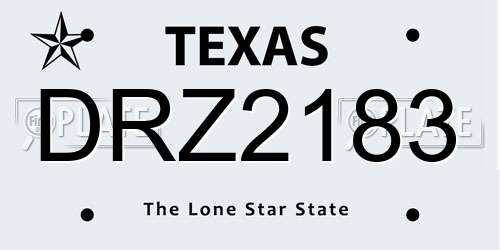 DRZ2183 Texas License Plate