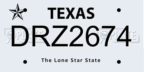 DRZ2674 Texas License Plate