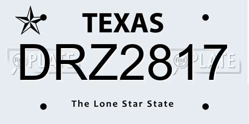 DRZ2817 Texas License Plate