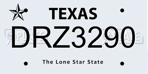 DRZ3290 Texas License Plate