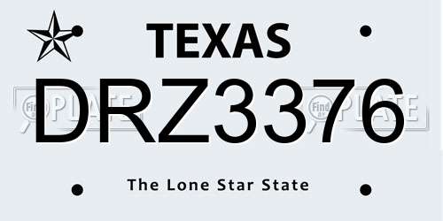 DRZ3376 Texas License Plate