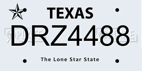 DRZ4488 Texas License Plate