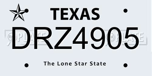 DRZ4905 Texas License Plate