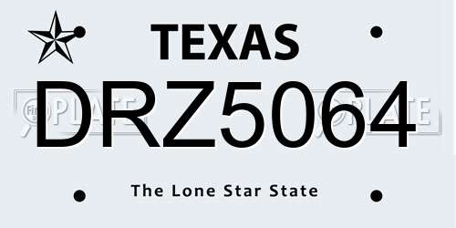 DRZ5064 Texas License Plate