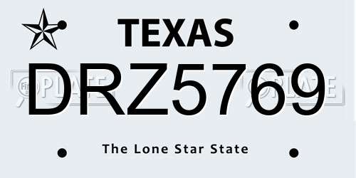 DRZ5769 Texas License Plate