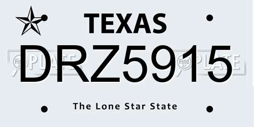 DRZ5915 Texas License Plate