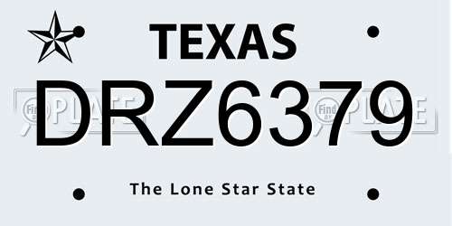 DRZ6379 Texas License Plate