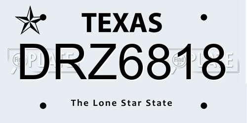 DRZ6818 Texas License Plate