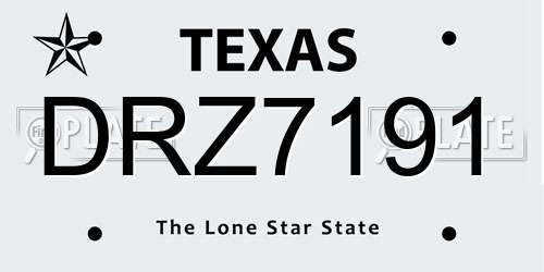 DRZ7191 Texas License Plate