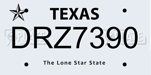 DRZ7390 Texas License Plate