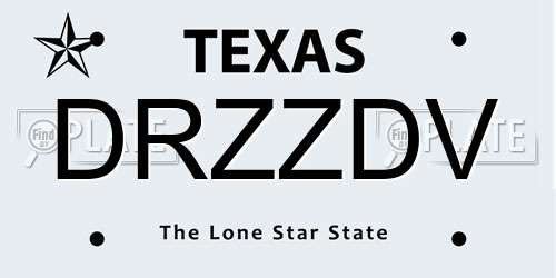 DRZZDV Texas License Plate
