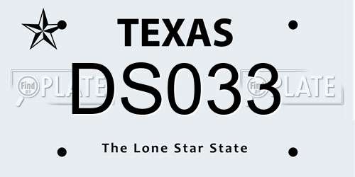 DS033 Texas License Plate