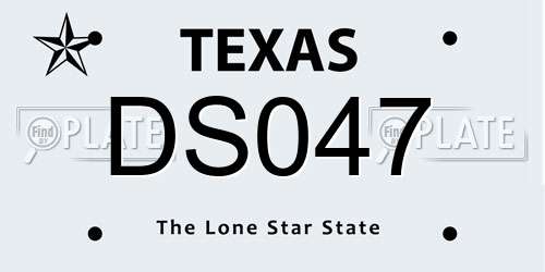 DS047 Texas License Plate