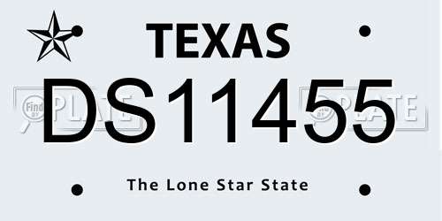 DS11455 Texas License Plate