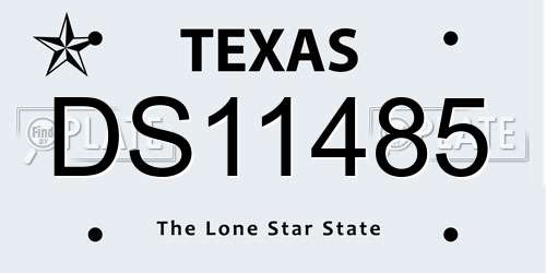 DS11485 Texas License Plate