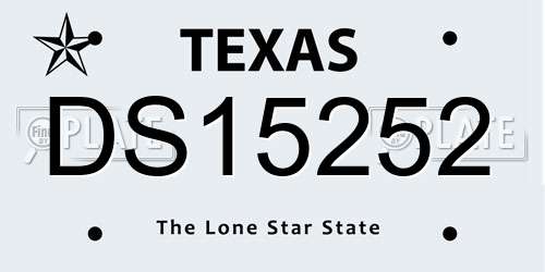 DS15252 Texas License Plate