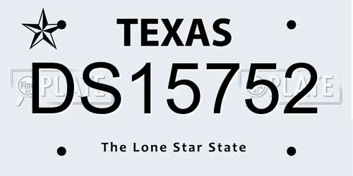 DS15752 Texas License Plate