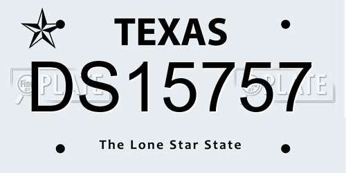 DS15757 Texas License Plate