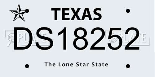 DS18252 Texas License Plate