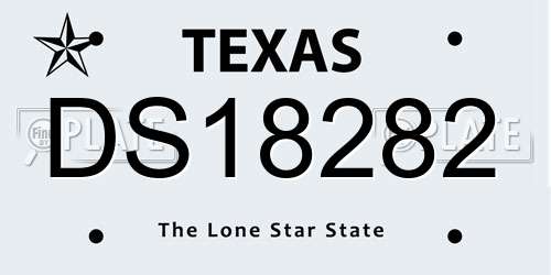 DS18282 Texas License Plate