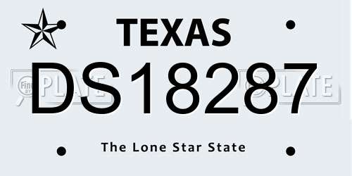 DS18287 Texas License Plate