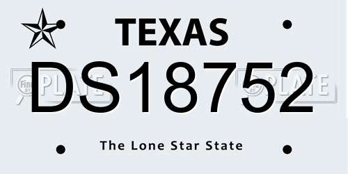 DS18752 Texas License Plate