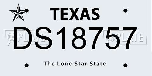 DS18757 Texas License Plate