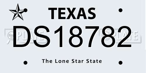 DS18782 Texas License Plate