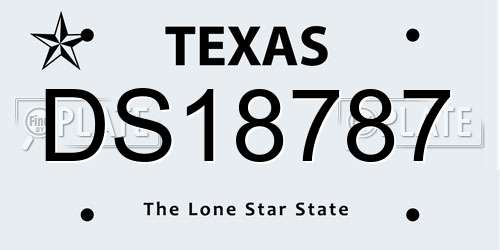 DS18787 Texas License Plate