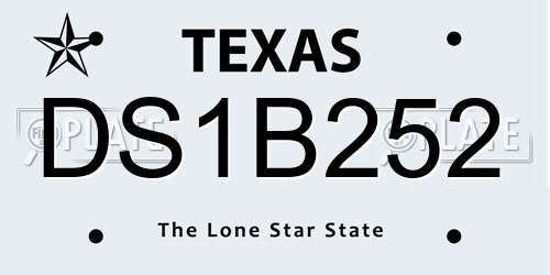 DS1B252 Texas License Plate