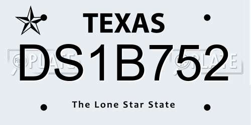 DS1B752 Texas License Plate
