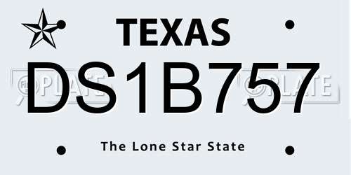 DS1B757 Texas License Plate