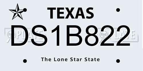 DS1B822 Texas License Plate