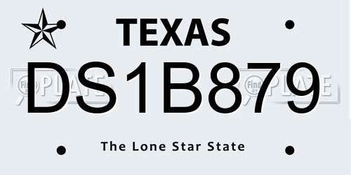 DS1B879 Texas License Plate