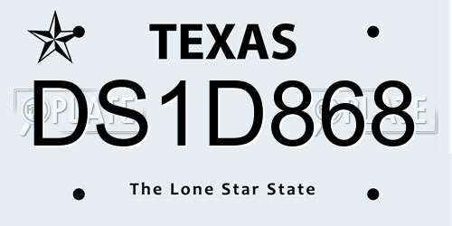 DS1D868 Texas License Plate