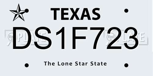 DS1F723 Texas License Plate