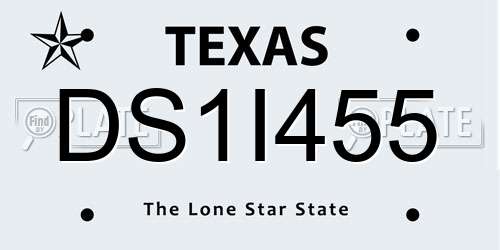 DS1I455 Texas License Plate