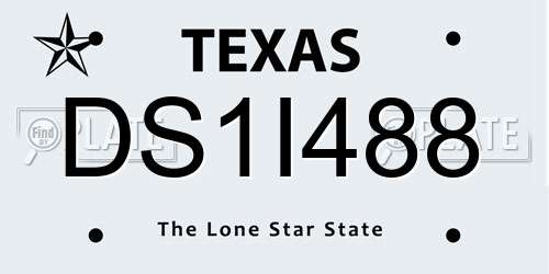 DS1I488 Texas License Plate
