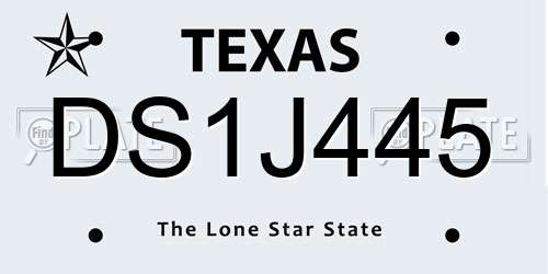 DS1J445 Texas License Plate