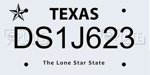 DS1J623 Texas License Plate