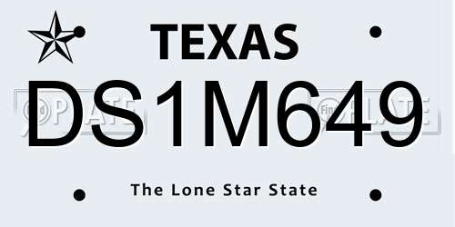 DS1M649 Texas License Plate