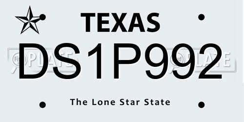 DS1P992 Texas License Plate