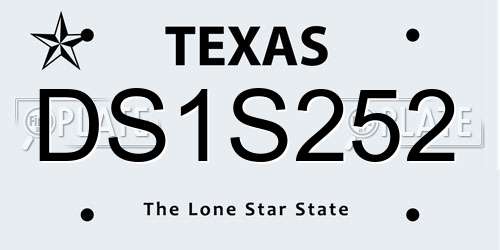 DS1S252 Texas License Plate