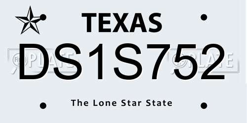 DS1S752 Texas License Plate