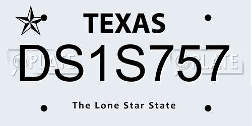 DS1S757 Texas License Plate