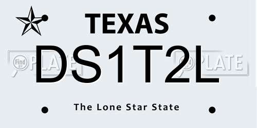 DS1T2L Texas License Plate
