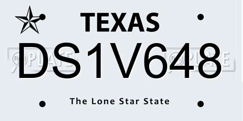 DS1V648 Texas License Plate