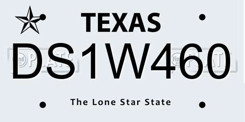 DS1W460 Texas License Plate
